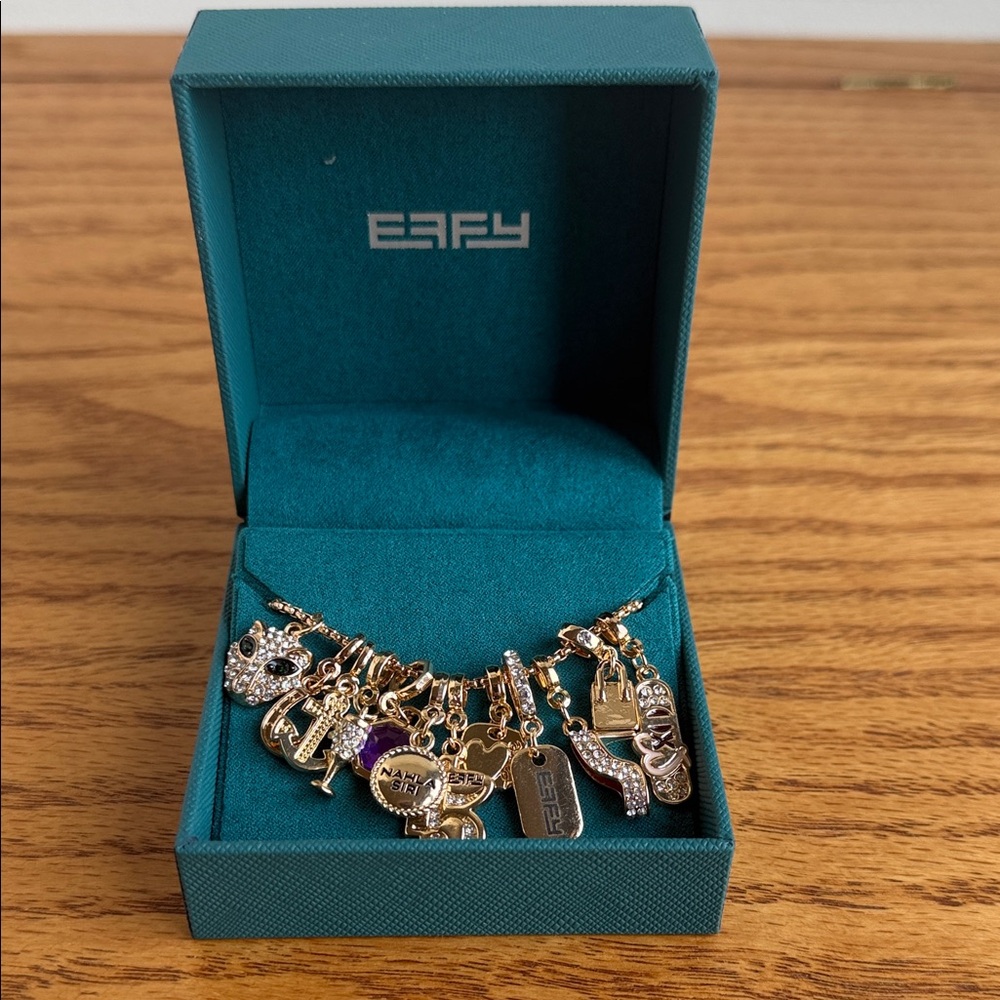 Elegant Effy 24” Gold Charm Necklace with 12 gold pendant charms. New in box. - Picture 2 of 16